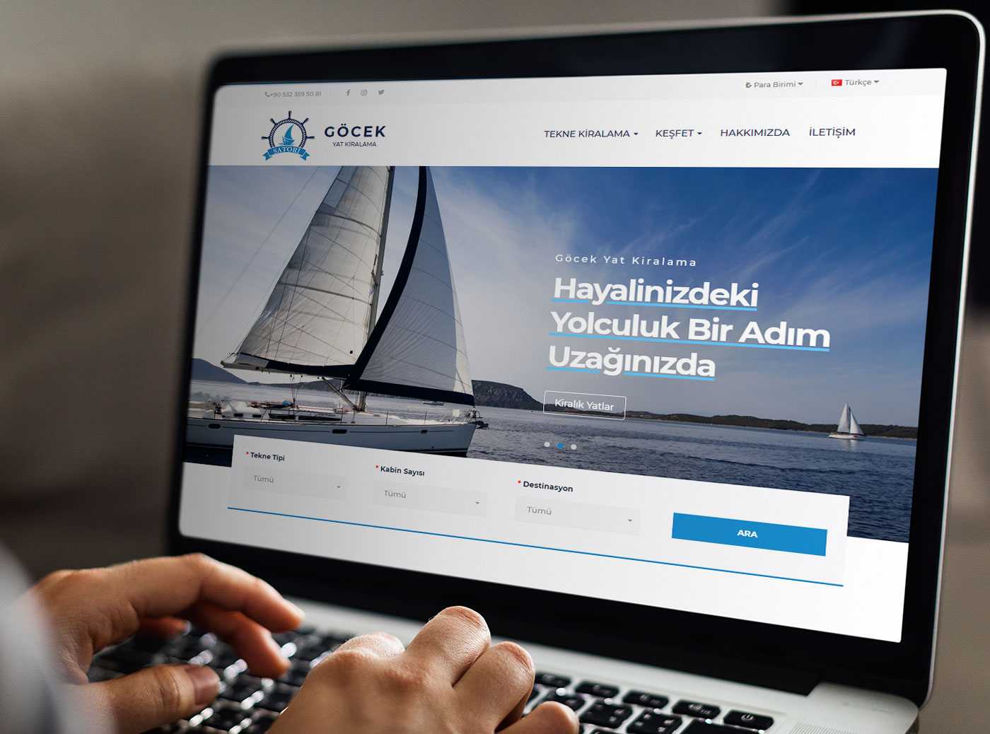 Göçek Yat website görünümü