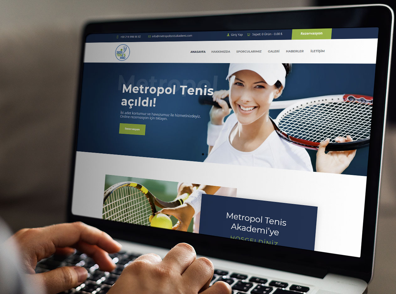 Metropol Tenis Akademi website görünümü